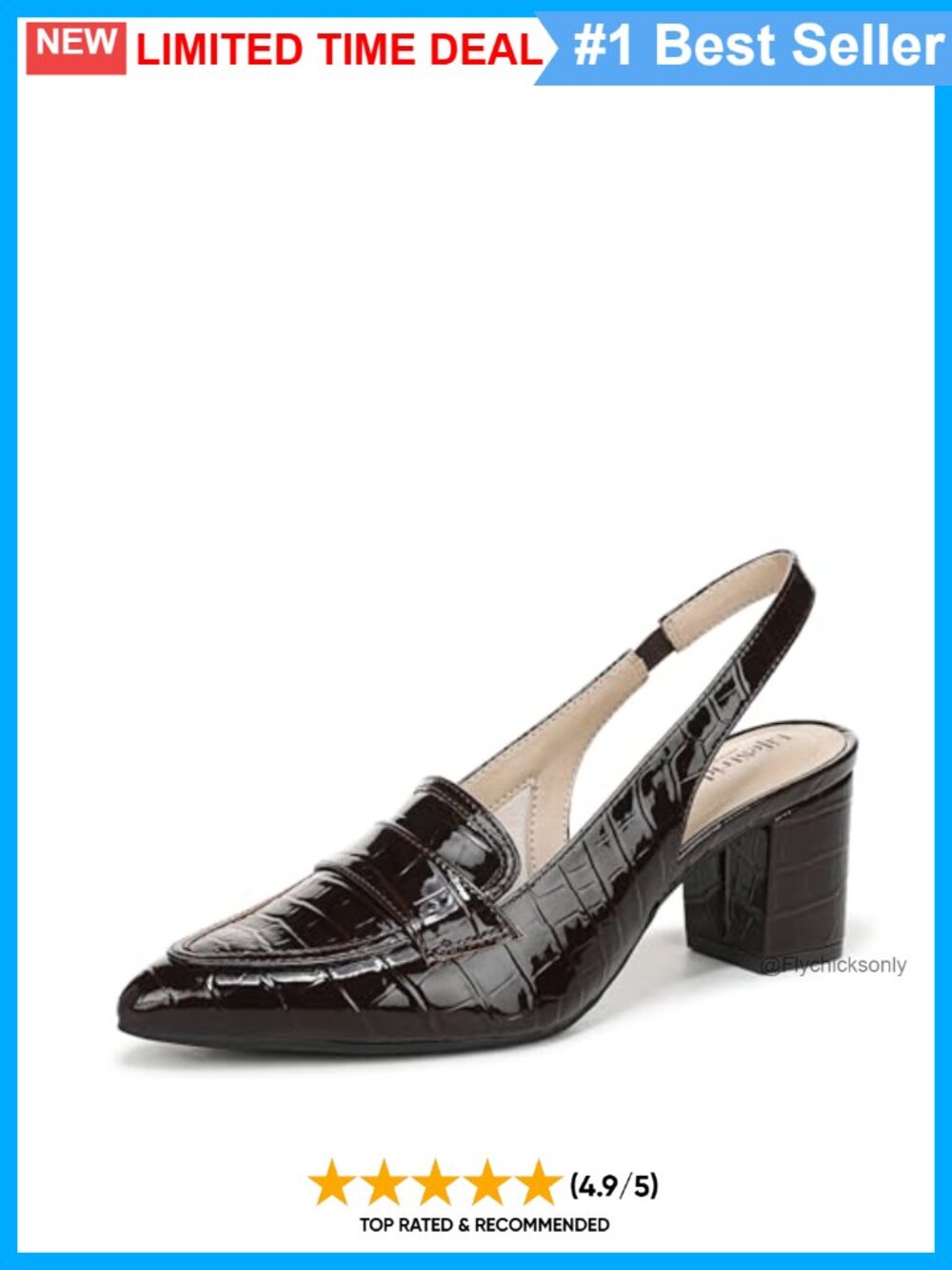 Women's Slingback Pump Pointed Toe Block Heel Comfort Work
